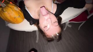 Milfetta Devours His cum In An blowjob