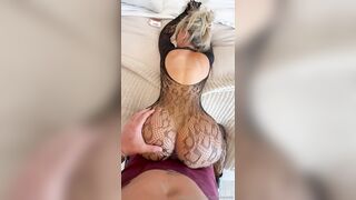 Fallonlovexo's Blonde Mouth Plowed In Mesh Bodysuit