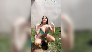 SoyMafe Fucks Dildo Outdoors In Bikini