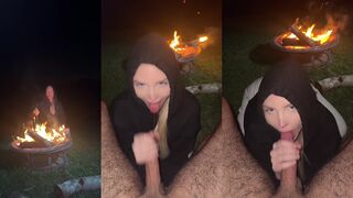 Amy Rose Sucks Hard Cock By Campfire