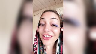 Kissa Sins Swallows Sloppy Load While Camping