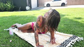 Ava Amira Takes Max's Load Outdoors