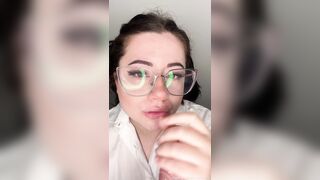 Yourgirlfriendval Rides Big Dildo As a Horny Nerd