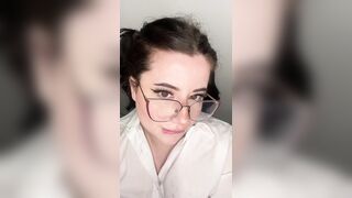 Yourgirlfriendval Rides Big Dildo As a Horny Nerd
