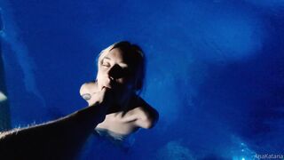 Ana Katana Gags On Thick Cock In The Pool