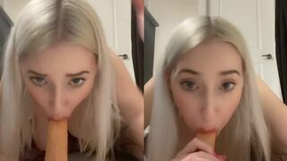 Stella Skye Gags On Hard Dildo
