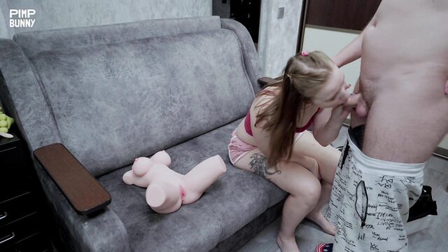 Stacy Starando Demands Blowjob On The Couch
