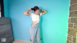 Vero Roller Pisses Wet Jeans In Crop Top On Commute