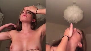 LanoieRoxanne Soaks Her Busty Chest With Drool In Fishnets