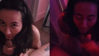 Yunaof Milks A Cock In Front Of Her Mirror