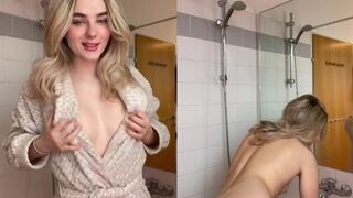 Blondieestella Teases Her Busty Figure Inside Her Bathrobe
