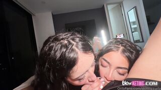Petite Latina Threesome Delivers Sloppy Sucks In A POV Experience