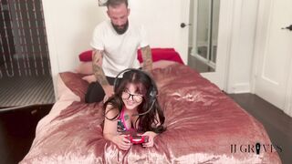 CharliOFace Is Fucked On Her Big Tits While Gaming