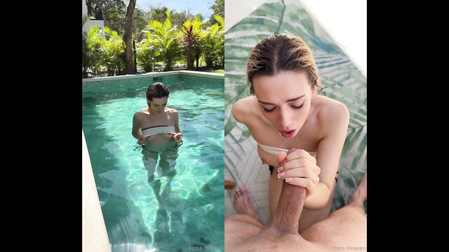 Hope Heaven Experiences An Outdoor Blowjob Poolside