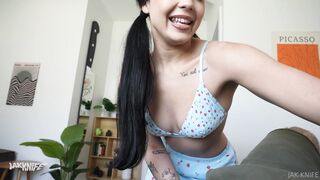 BecTheBarbie Takes Jak Knife's Blowjob In Intense POV Fuck