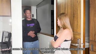 Latina Sara Blonde Shares A Blowjob With Her New Tall Stepbro