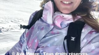 AvaMoorex Explores Her Anal Plug In Snowy Outdoor