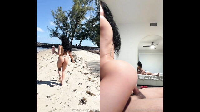 Liana Love Reveals Her Pussy On Public Railing