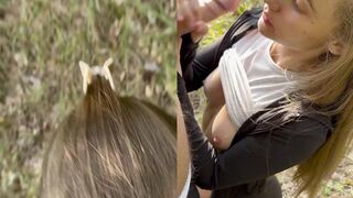 Brunette Isabelxm Gets A Blowjob Outdoors