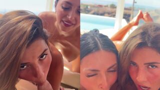 Caryn And Agatha Enjoy Double BJ By The Pool