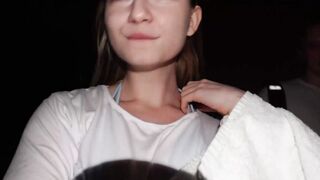 Meskki Spreads Her Tits On The Beach At Night