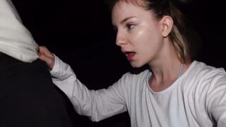Meskki Spreads Her Tits On The Beach At Night