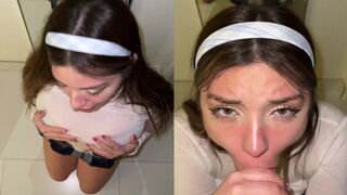 Katiana Kay Swallows Blowjob Cum In A Dressing Room