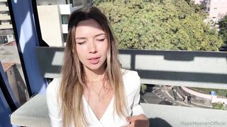 Hope Heaven Gets Public Blowjob In The Cable Car