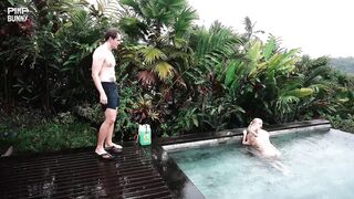 Bella Mur And Her Blonde Friend Seduce The Pool Cleaner