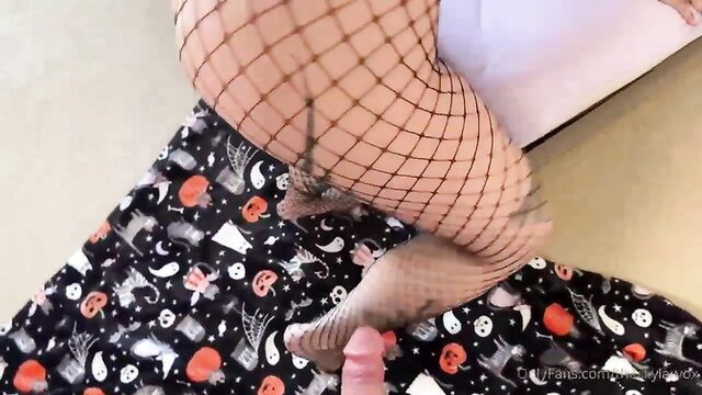 Skylar Vox Takes A Hard Pounding While Wearing Fishnets